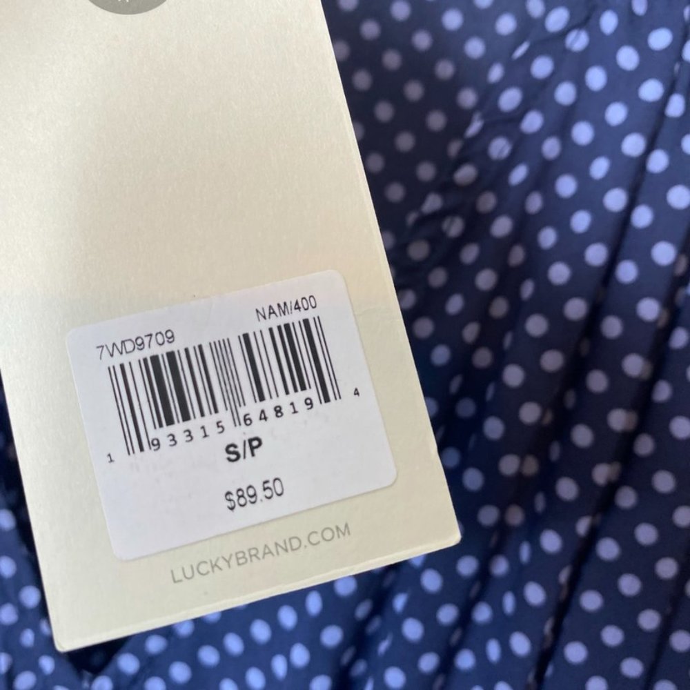 NWT LUCKY BRAND Blue Minnie Polka Dot Mini Sundress Women's small NWT 7WD9709 - Picture 5 of 10